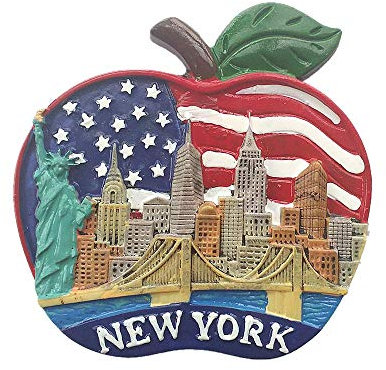 Kühlschrankmagnete, Magnet, Reise-Souvenir, 3D-Kühlschrankmagnet in Apfelform, New York USA, Heim- und Küchendekoration, magnetischer Aufkleber, New York, Amerika, Kühlschrankmagnet