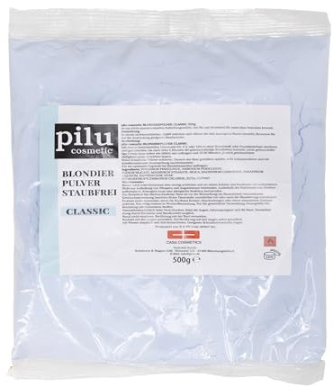 pilu cosmetic Blondierpulver 500g Beutel blau staubfrei I schonende Blondierung I Aufhellung bis zu 7 Nuancen I ultra-stark I blue bleaching powder I Anti-Gelbstich (CLASSIC STAUBFREI)