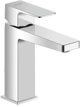 Duravit Manhattan Waschtischarmatur, Größe M (Auslauf Höhe 116 mm), wassersparende Waschbecken Armatur (MinusFlow), Wasserhahn Bad mit Zugstangen-Ablaufgarnitur, Armatur Waschbecken, Chrom