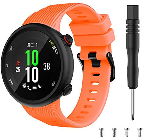 FTTYUHU Bracelet de rechange réglable en caoutchouc souple pour montre connectée Garmin Forerunner 45S Sport, L, Silicone, Pas de gemme