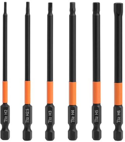 Audio frequency% Inbus Bit Set Torx Bit Set Lang Bits Akkuschrauber Set Sechskantschaft-Bit Bit Set 100mm Lang Inbus Bitsatz Lang Schraubendreher-Bits für Bohrschrauber (H2-H7)