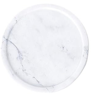PACKOVE Plateau Marbre Naturel Pour Bijoux Support Décoratif Pour Anneaux Boucles Oreilles Et Accessoires Mariage Anniversaire Et Fêtes Blanc