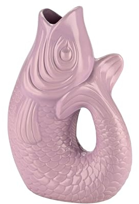 Giftcompany - Vase, Karaffe - Monsieur Carafon - Fisch - Steingut - Farbe: Lavender - (BxTxH): 21 x 12 x 31 cm - Größe: L