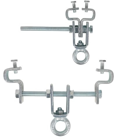 TWSOUL 2 Stuck I-Beam Aufhänger Stahlträgerklemme Boxsackaufhänger Heavy Duty Steel Perforated Bag Hanger Boxsackaufhänger für Balken Einstellbar von 63 mm bis 220 mm Hält 204 kg Schwerkraft Stand