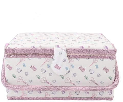 Nähbehälter, Stoff-Nähkorb mit großem Fassungsvermögen, tragbarer Griff, warme Farbe, weich, bequem, mit herausnehmbarer Kunststoffschale für Reisen