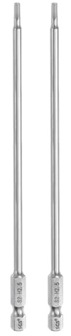 QUARKZMAN 2pcs H2.5(2.5mm) Punta Destornillador Hexagonal 1/4 150mm Largo Llave Hexagonal Plana para Taladro con Vástago Hexagonal Barrena Destornillador Magnético Acero S2 Grado Industrial