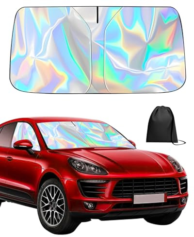 Sonnenschutz Auto Frontscheibe, Car Umbrella Sun Shade Cover, Auto Sonnenschutz Frontscheibe Faltbar, UV-Schutz & Hitzeblock, für die Meisten Autos XL