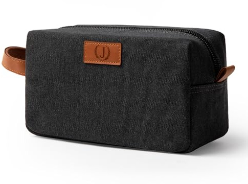 Janhavi Personalized Waterproof Toiletry Bag for Men,Gifts for Boyfriend,Toiletry Bag For Shower Caddy,Engraved Initials & Wheat Ear, Mens Toiletry Travel Bag, Travel Essentials for Men (Dark Grey J)