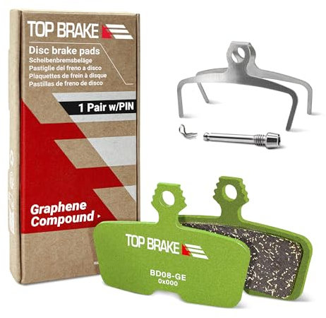 TOP BRAKE bromsbelägg för skivcykel kompatibel med SRAM AVID Code Year Code, Guide re, G2, DB8, grafenblandning, hållbar, tyst och slät, ebike MTB eMTB Downhill Enduro, racingpark
