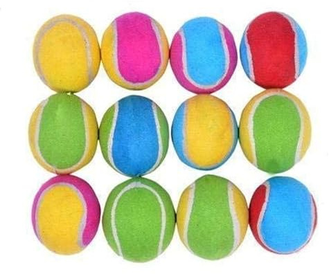 Kajal Premium Tennisbälle 12er Pack - Bunte Farben, Hochwertige Gummikern-Technologie für konstante Sprungkraft, langlebig | Ideal für Training, Freizeit & Hunde