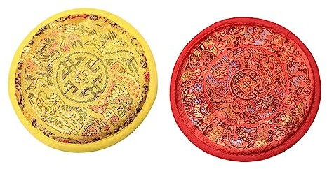 Mikinona 2stücke Klangschalenhalter Buddhismus Schalenkissen Schutzmatte Dekoratives Schalenpolster Zubehör Für Klangschalen