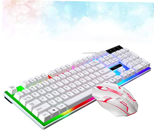 DOITOOL Set Tastiera da Gaming Cablata 104 Tasti e Mouse Ergonomico USB Retroilluminazione LED Colorata in Abs per Esperienze di Gioco