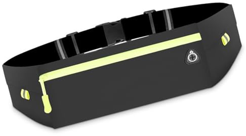 Satiskid Löparbälte mobiltelefon, vattentätt löpbälte med justerbart gummiband löpbälte, löpar-höftväska för kvinnor/män med 3 fickor, sport löprem jogging för fitness cykling