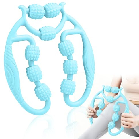 Massageroller Beine, Muskeltherapie-Massagestab, Anti-Cellulite Massagegerät & Lymphdrainage, Cellulite Roller, Massagegerät Massageroller für Beine, Oberschenkel (Blau 9)