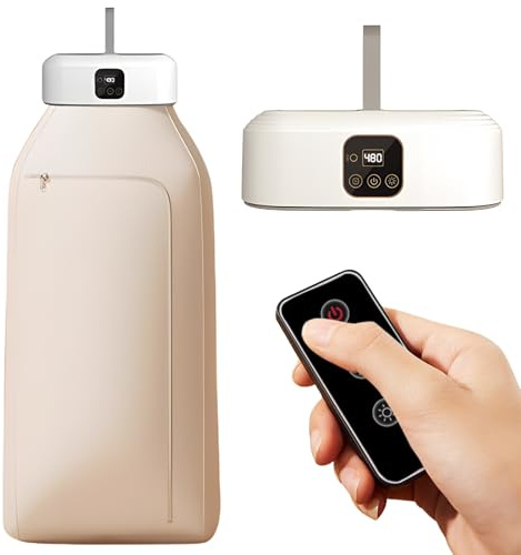 Petit séchoir à linge portable, électrique, pompe à chaleur, avec télécommande, minuterie 1 à 8 h, arrêt automatique, pliable, mini sèche-linge pour appartement, voyage, camping, hôtel