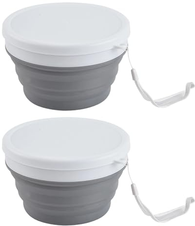GKYQVE 2 cuencos plegables de silicona portátiles de 950 ml, cuencos de ensalada que ahorran espacio para el hogar, herramienta de cocina, cuenco plegable de silicona duradero