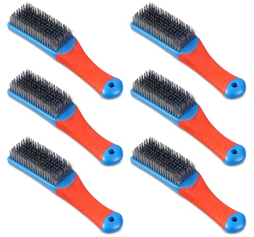 flintronic Cepillo de Alambre, 6pc Cepillos de Metal de Limpiez, Cepillo de Cerdas Duras, Para Limpieza Madera, Escoria de Soldadura, Grasa, Óxido y Polvo
