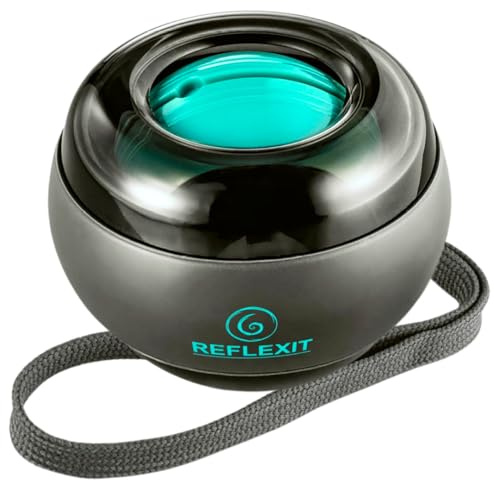 Reflexit Spinball Unterarm- und Handtrainer mit optimierter Größe für perfekten Halt, ideal für Handgelenktraining, Griffkraft, Wendigkeit und als Antistressball, bis 16 kg Widerstand
