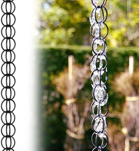 Regenkette Dachrinne,Japanische Regenkette,Die Besten Regenablaufkette für Starkregen,Austausch des Abflussrohrs,Kettenfallrohr für die Veranda des Pavillons,Regenwassersammelkette für Garten und Hof