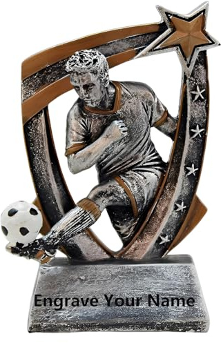 Huadafun Personalisierter Fußball-Pokal – Soccer Star Award für „Man of The Match, Jugend- & Schulfußball-Wettbewerbe mit Kostenloser Gravur