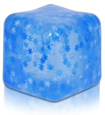 Copfeqyr Großer Anti Stress Ball 7 cm Schneeflocke – Squishy Ice Cube Knautschball, Sensorisches Fidget Spielzeug für Erwachsene Kinder, Fokus Entspannung, Geschenkbox (Blue)