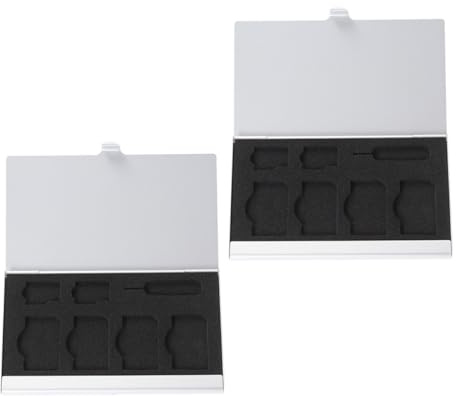 STAHAD Custodia Porta Sim in Lega Organizer Compatto per 4 Sim Standard e Ago per Schede Scatola Protettiva Portatile per Schede Telefoniche