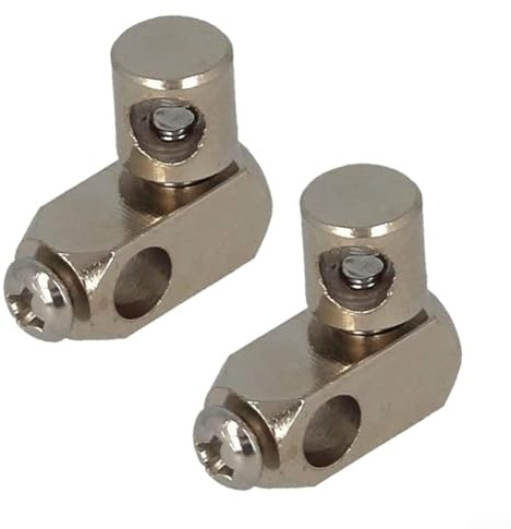 ZWEquipint Doppio giunto per raccordo di scarico eccentrico, connettore in metallo regolabile a 360 gradi con foro da 5,2 mm, compatibile con asta di trazione per lavandino del bagno, confezione da 2