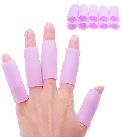 Povihome 10 Pack Finger Sleeve Protector Silicone Thumb Protector for Arthritis Basketball Mallet Finger Trigger Finger Corn Blister