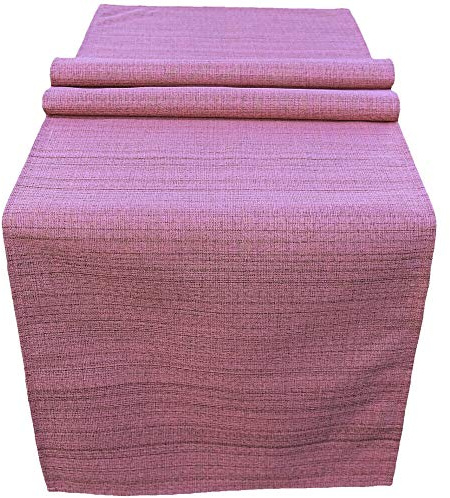 Outdoor Tischläufer recht-eckig 140x40 cm in pink meliert - Modernes Tisch-Tuch als wetterfeste Garten-Tischdecke - Abwaschbare Außenbereich Abdeckung als große Garten-Tische Camping Tisch-Deko