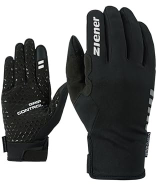 Ziener Erwachsene CORNELIS TOUCH long Fahrrad-, Mountainbike-, Radsport-handschuhe | Langfinger mit Touchfunktion - atmungsaktiv/winddicht/softshell, black, 9.5