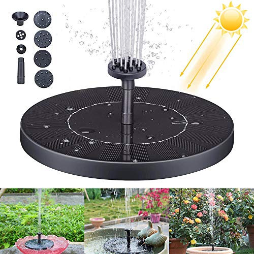 FRGHF solfjädrar, 1,4 W solvattenpump solenergi dammpump solbränna pump solpanel brunnspump, solcell simning fontänpump med 6 effekter för trädgård springbrunn fiskbehållare