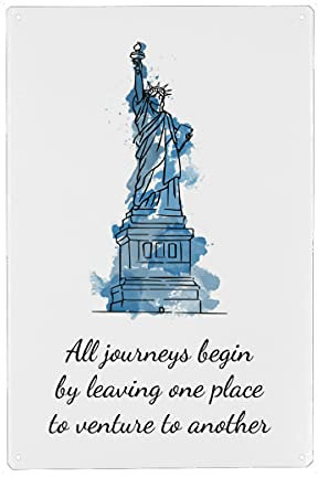 artboxONE Metall-Poster 40x60 cm Städte Statue of Liberty 2 von Künstler Alberte Grene Due