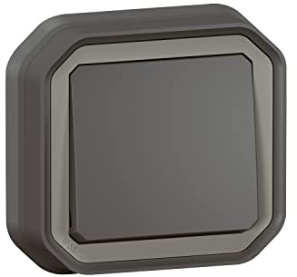 Legrand - Interrupteur ou va-et-vient étanche Plexo 10A livré complet pour montage en encastré avec griffes anthracite