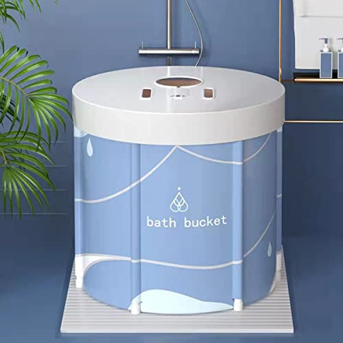 KLZUOPT Portable Bathtub Adult Bath Barrel Adult Folding Heating Bath Bath Bucket Household Bidet Full Body Bath Bucket Bathtub Adult Artifact(65X65CM)