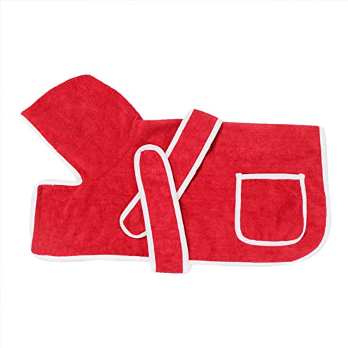 Hundebademantel Hunde Bademantel Hunde Handtuch Schnelltrocknend Mikrofaser Hundebademantel Hund Badetuch Hundehandtuch Saugfähiger Haustier Bademantel für Kleine Mittlere Große Hunde Katzen Rot XS