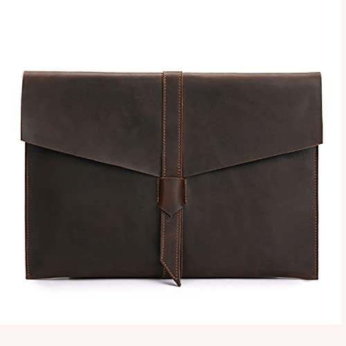 SISWIM Klemmbrett Leder-Dokumenten-Taschen-Leder handgefertigter Datenaufbewahrungstasche Klemmbrett Mappe (Color : A)