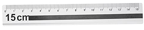 sourcing map Gerade Lineal 15cm Metrische Aluminiumlegierung Lineal Schwarz | Wellkante Einfach zu Nehmen Messwerkzeug Kinderstudieren Klassenzimmer Büro