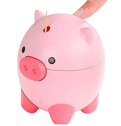Danlai Cartoon Zahnstochkasten Automatischer Zahnstocher Spender Süßes Schweineform Zahnstocher Zahnstocher Lagerbox Zahnstocherhalter Für