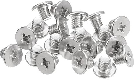 sourcing map Lot de 20 vis à tête ronde plate M5-0,8 x 5 mm en acier inoxydable 304 Phillips Drive vis à métaux pour fixation de meubles