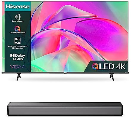 Hisense 4K QLED TV E77K and HS214 with Built-in subwoofer, Dolby Audio