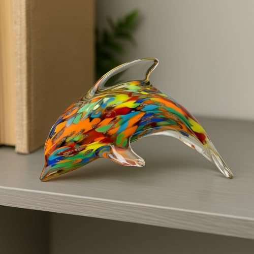 JRose Collections JR23060 Glasornament, Delfin, farbig, Dekoration
