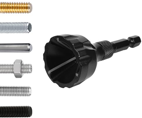 Farady Deburring External Chamfer Tool Drill Bit with Tungsten Carbide Blades Quick Release 1/4’’Hex Shank Burr Removal Tool Chamfering Bit for Metal Steel Damaged Bolts Screws 3/16-1(5mm-25mm)