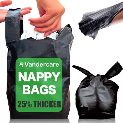 Adult Nappy Bags | 100 Pack | Sanitary Disposable Sacks for Large Incontinence Pads | 25% Thicker | Easy Tie Handles | Bag Extra Strong Thick | Fragrance Free Odourless Discrete