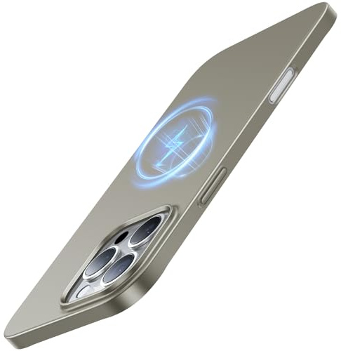 TORRAS Ultra Dünn für iPhone 16 Pro Max Hülle für MagSafe [Nr. 1 Magnetkraft] Handyhülle iPhone 16 Pro Max Stoßfest Kratzfest Slim Hülle iPhone 16 Pro Max Case mit Kamera-Ständer Grau