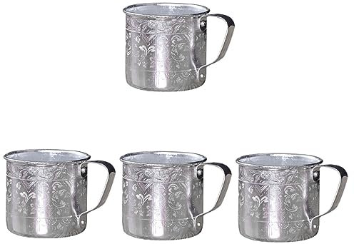 BESPORTBLE 4pièces Chope à Bière Étain Vintage Avec Poignée Mug Décoratif Multi-usage Pour Boissons Pour Et Utilisation Professionnelle