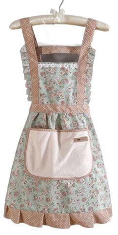 EIH Schürze mit Großen Taschen, Kochschürze Damen, Küchenschürze für Frauen, Verstellbare Küchenschürze, Gartenarbeit & Grillschürze