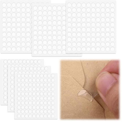 600 Pezzi Punti Biadesivi Trasparenti,Trasparenti Nastro Puntini Adesivi Rotondo in Acrilico,Biadesivo per Palloncini,Punto di Colla,per Matrimoni,Feste,Fai Da Te,Decorazione Palloncino(6mm e 10mm)