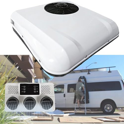 Rooftop Rv Dc Air Conditioner 12V/24V Charging Parking Dc Air Conditioner For Truck Rv Trailer Electric Scroll Compressor Fuel Efficient,24V