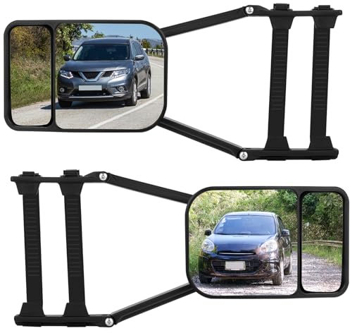 2 Stück Wohnwagen Spiegel Auto - Verstellbarer Zusatzspiegel Außenspiegel Caravanspiegel Wohnwagenspiegel Wohnwagen spiegel auto für alle gängigen Fahrzeuge Wohnwagen Autos
