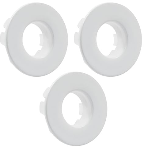 Cjueiom Lot de 3 bagues de trop-plein pour évier, blanc, bouchon de vidange pour évier rond, insert de couvercle de trou pour évier, pour cuisine, salle de bain, lavabos